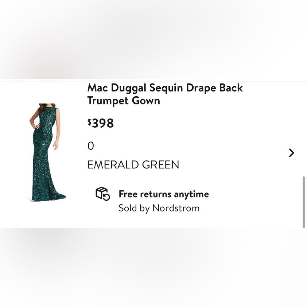 Mac Duggal Emerald Green Trumpet Gown